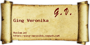 Ging Veronika névjegykártya